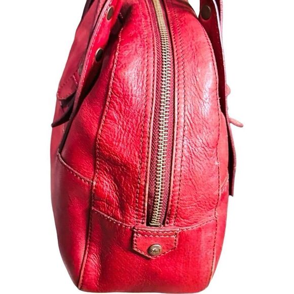 MARC BY MARC JACOBS Red Burgandy Leather Satchel Shoulder Bag Studs Designer Lux - Picture 7 of 8